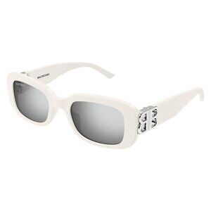 New BALENCIAGA Everyday White Square BB0310SK 003 Sunglasses Women